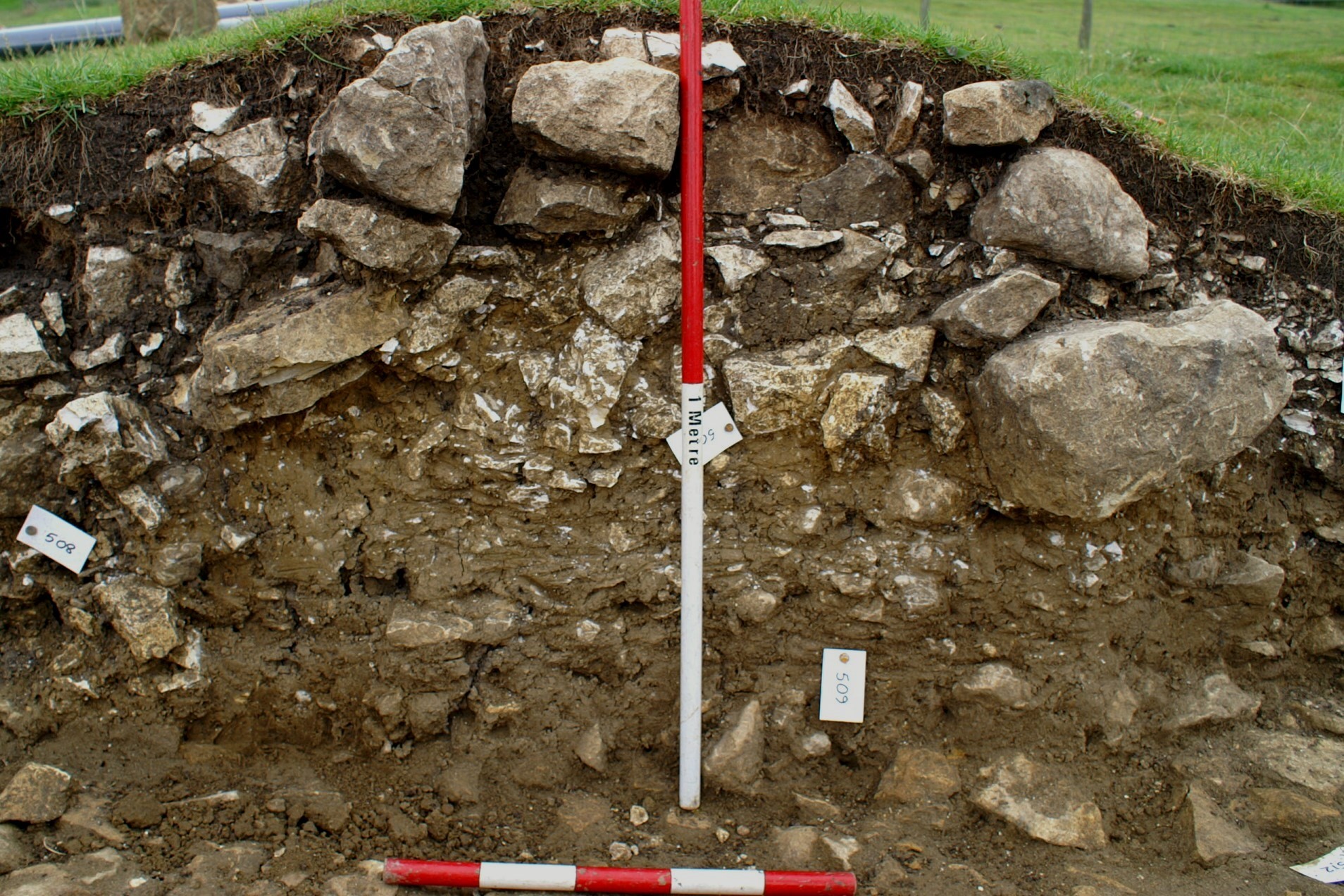 Section through the earthwork in Trench 5