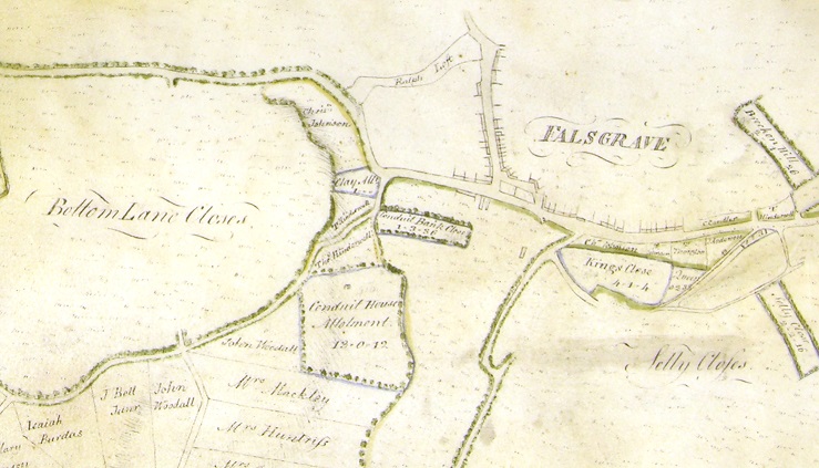 Extract from 18th century map showing Conduit House Allotment and the possible well house itself